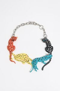 Collar panteras plateado