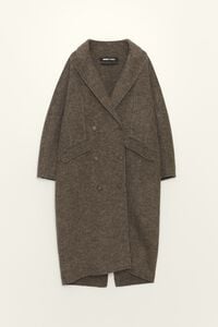 Dark taupe oversize double-face coat