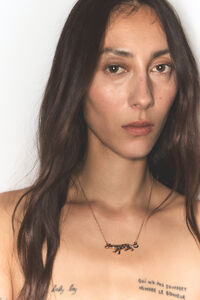 Dark gold panther necklace