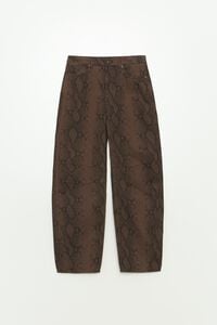 BARREL - Pantal&oacute;n denim 5 petos snake marr&oacute;n