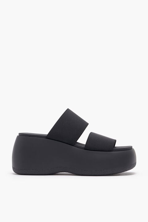 sandale plate forme noir