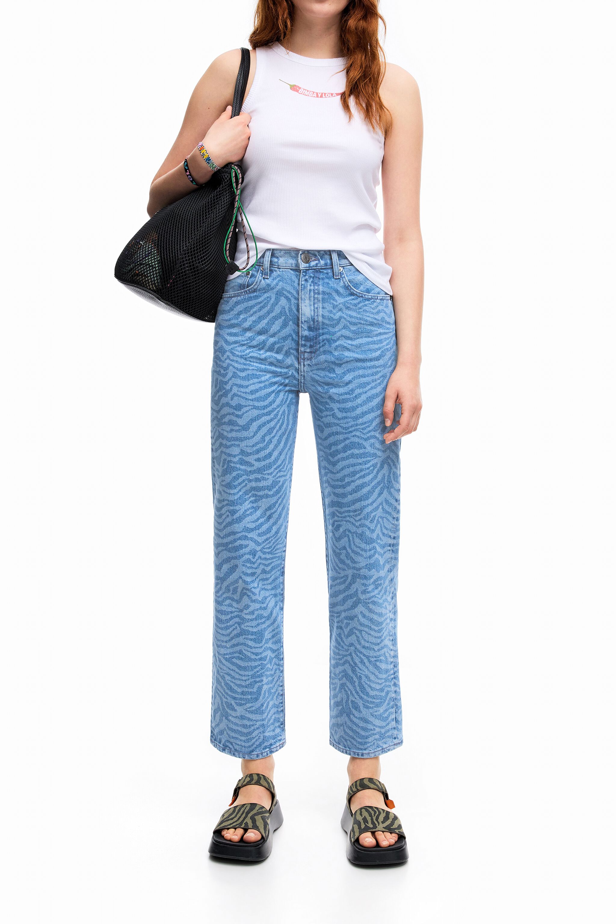STRAIGHT CROPPED- Pantalón vaquero 
