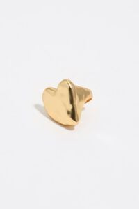 Matte gold textured heart ring
