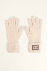 Ivory lurex knit glove
