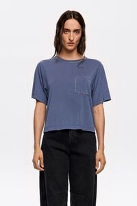 Camiseta boxy piedras azul