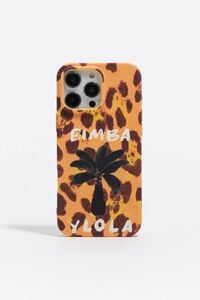 Жовтий чохол для iPhone 16 Pro Max з пальмою