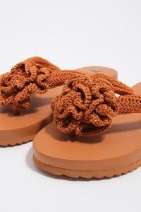 Orange crochet flower flip-flop