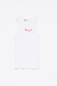 Top ajustado guindilla blanco