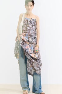 Vestido línea A Gazania caqui