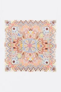 Pañuelo pájaros y miniestampados beige