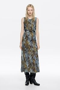 Khaki Snake ruched dress