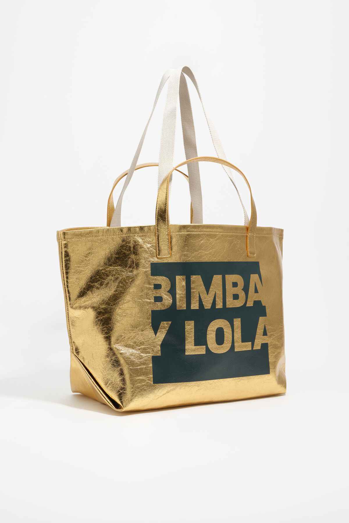 Gold big shopper bag