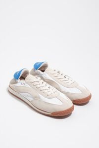 White suede and nylon 13 06 sneaker