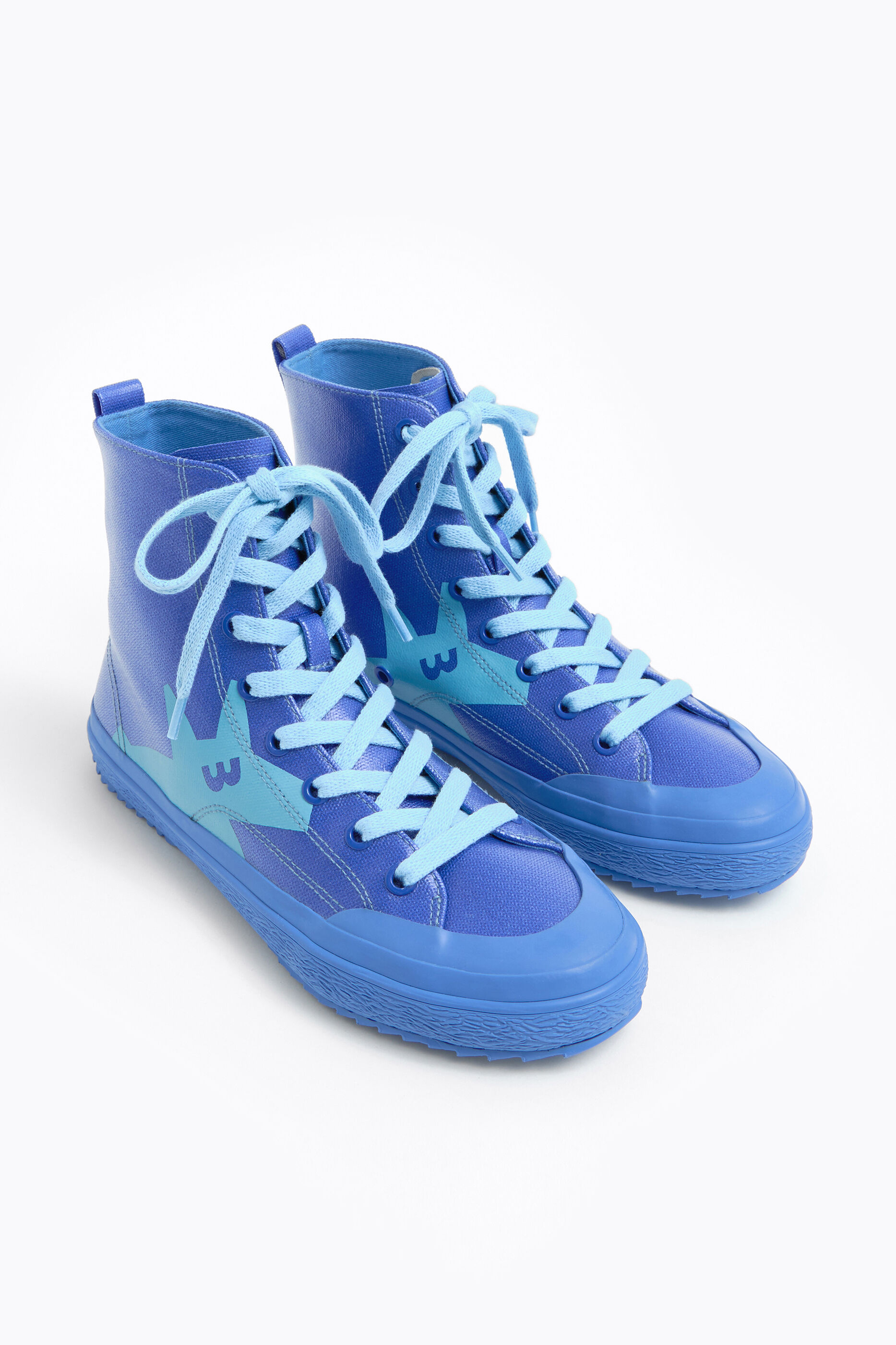 Sneaker hoog canvas blauw