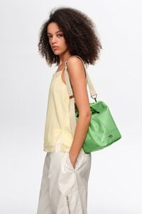 Medium emerald leather Paper bag