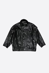Black leather oversize jacket