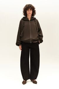 Brown lined hooded sweatshirt