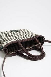 Bolso mini trenzado piel verde oscuro
