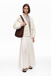 White balloon crochet cardigan