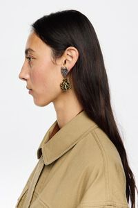 Pendientes corazones texturas bicolores