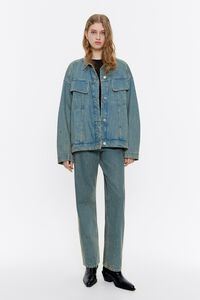 Cazadora denim piedras azul claro