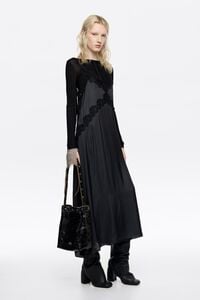 Navy blue fluid lace dress