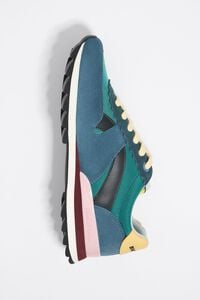 Deportiva t&eacute;cnica serraje y nylon 13 19 turquesa