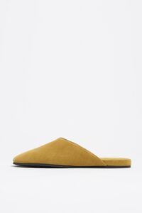 Шкіряні мюлі кольору охра