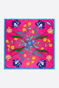Fuchsia botanical flowers scarf