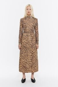 Falda denim línea A Leopard natural