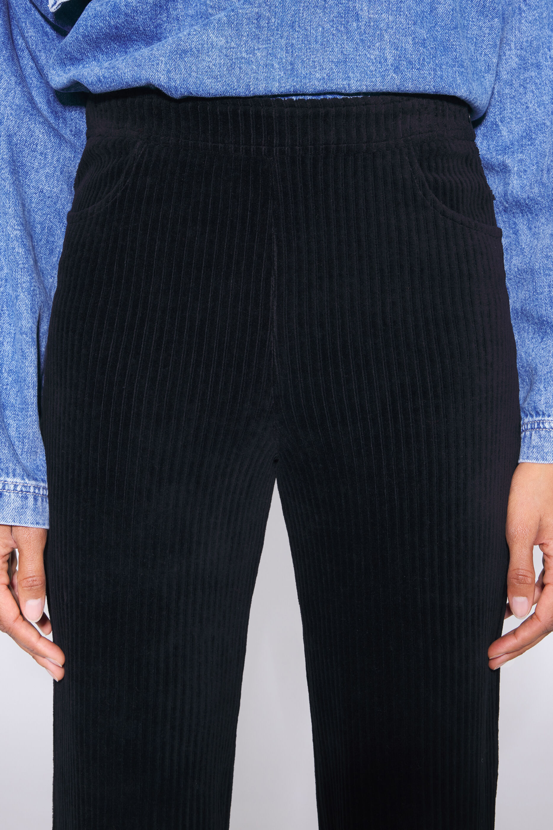 black corduroy trousers