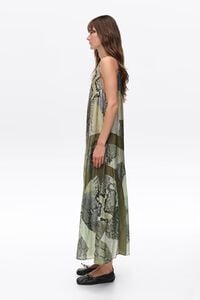 Vestido li&ntilde;a A Snake patchwork verde