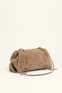 Medium beige suede studded Lolita bag