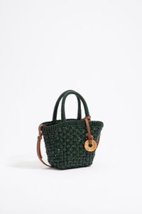 Bolso shopper trenzado verde