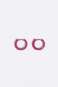 Fuchsia crystals hoop earrings