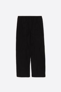 Washed black jogger trousers with decorative stitching