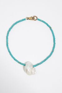Necklace with natural seashell and turquoise stones