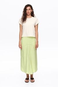 Lime lace A-line skirt
