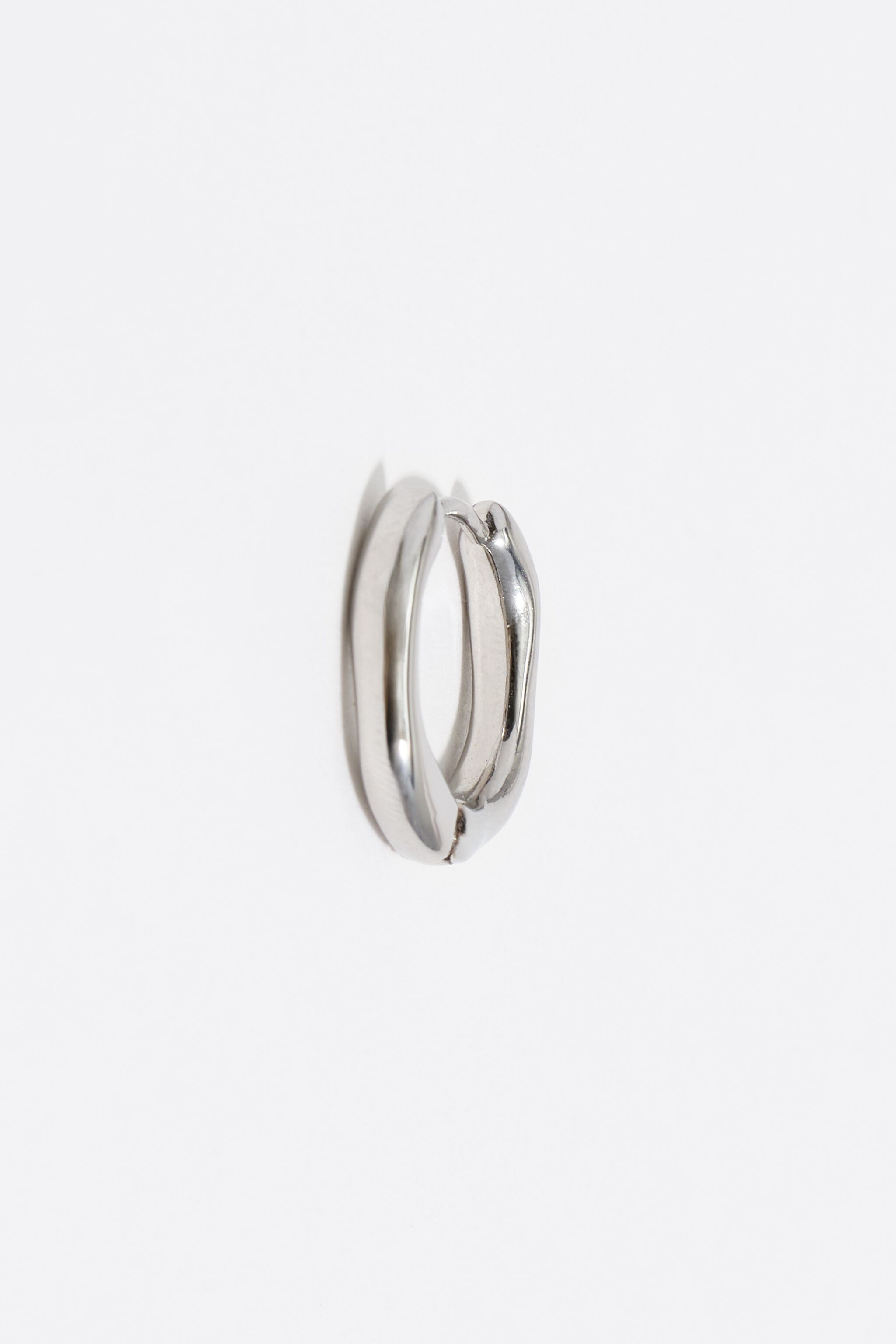 Silver irregular hoop earrings