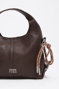 Small coffee leather Paper crossbody bag
