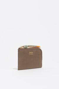 Khaki brown nylon coin purse
