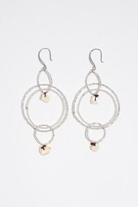 Silver beads and mother-of-pearl earrings