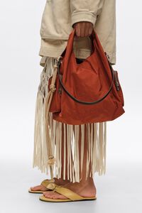 Medium rust nylon handbag