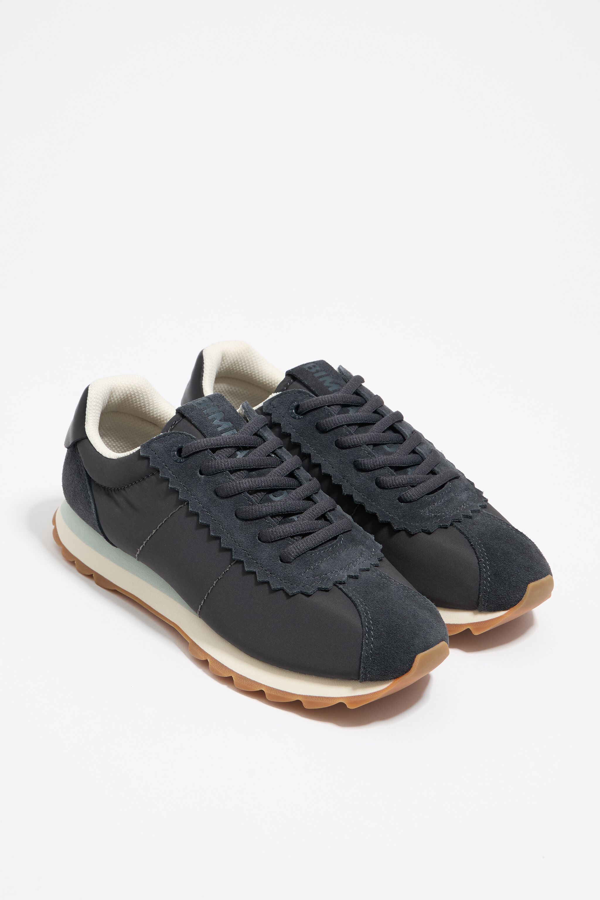 Black retro suede and nylon 13 18 sneaker