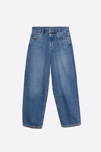 BARREL- Mid-blue denim leg 5-pocket trousers