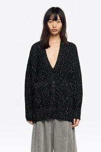 Cárdigan neps larga negro