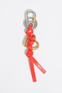 Orange leather heart key ring