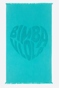 Serviette logo c&oelig;ur jacquard &eacute;meraude