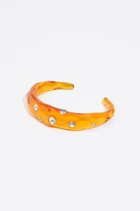 Pulsera r&iacute;gida de resina color &aacute;mbar con cristales