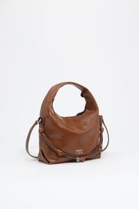 Small cognac leather Paper bag